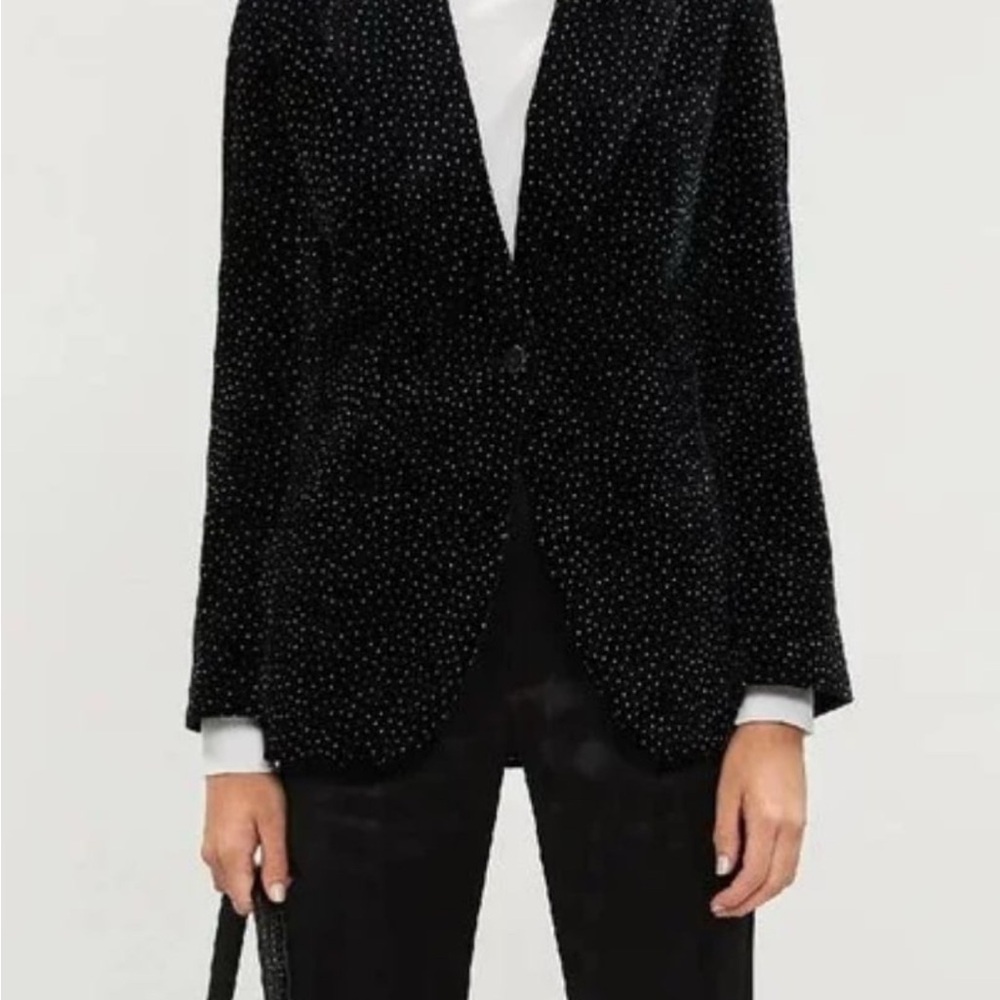 Theory Black and White Polka Dot Blazer